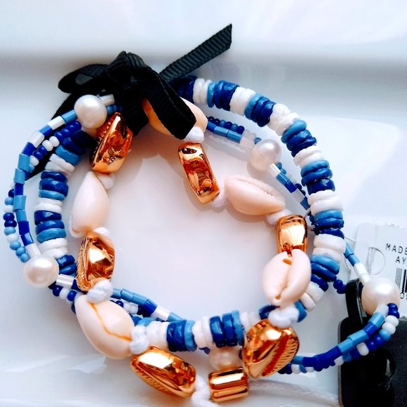 J CREW Seaside bracelet Set in Bright Ocean Blue - Picture 9 of 11